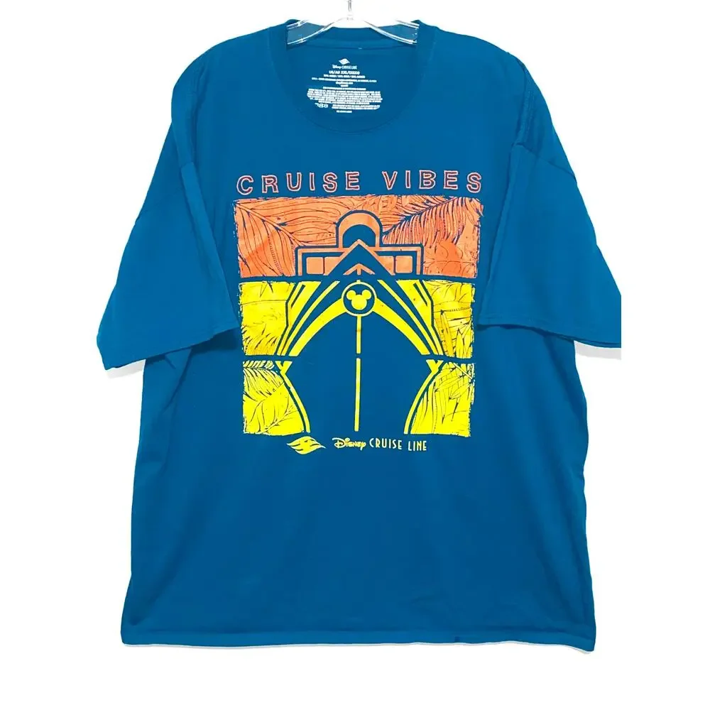 Disney Cruise Vibes Ship Shirt Mens XXL Retro Vacation Summer Tropical DCL Neon - Picture 1 of 4